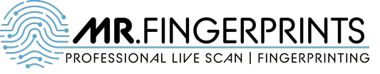 Fingerprint logo with stylized lines and text "Mr. Fingerprint".