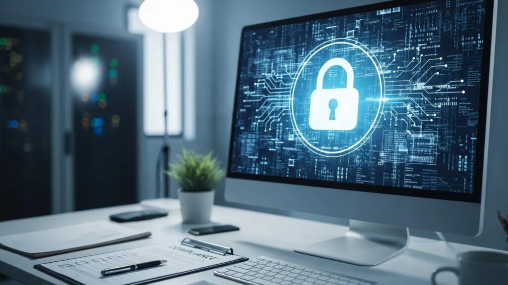 Secure data processing environment highlighting CJIS compliance with encrypted data