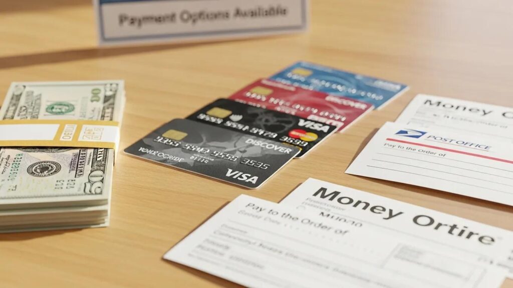 Various payment options for live scan fingerprinting services for real estate license applicants